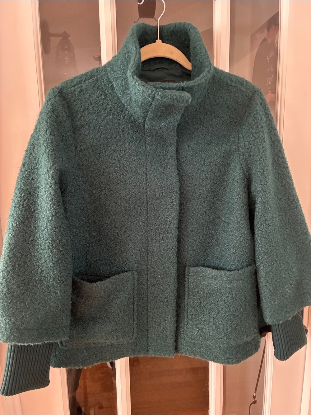 Weatherproof Teal Bouclé Teddy Jacket Size Small